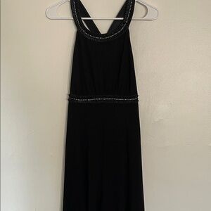 Jones New York Black Backless Dress with Beaded Accents